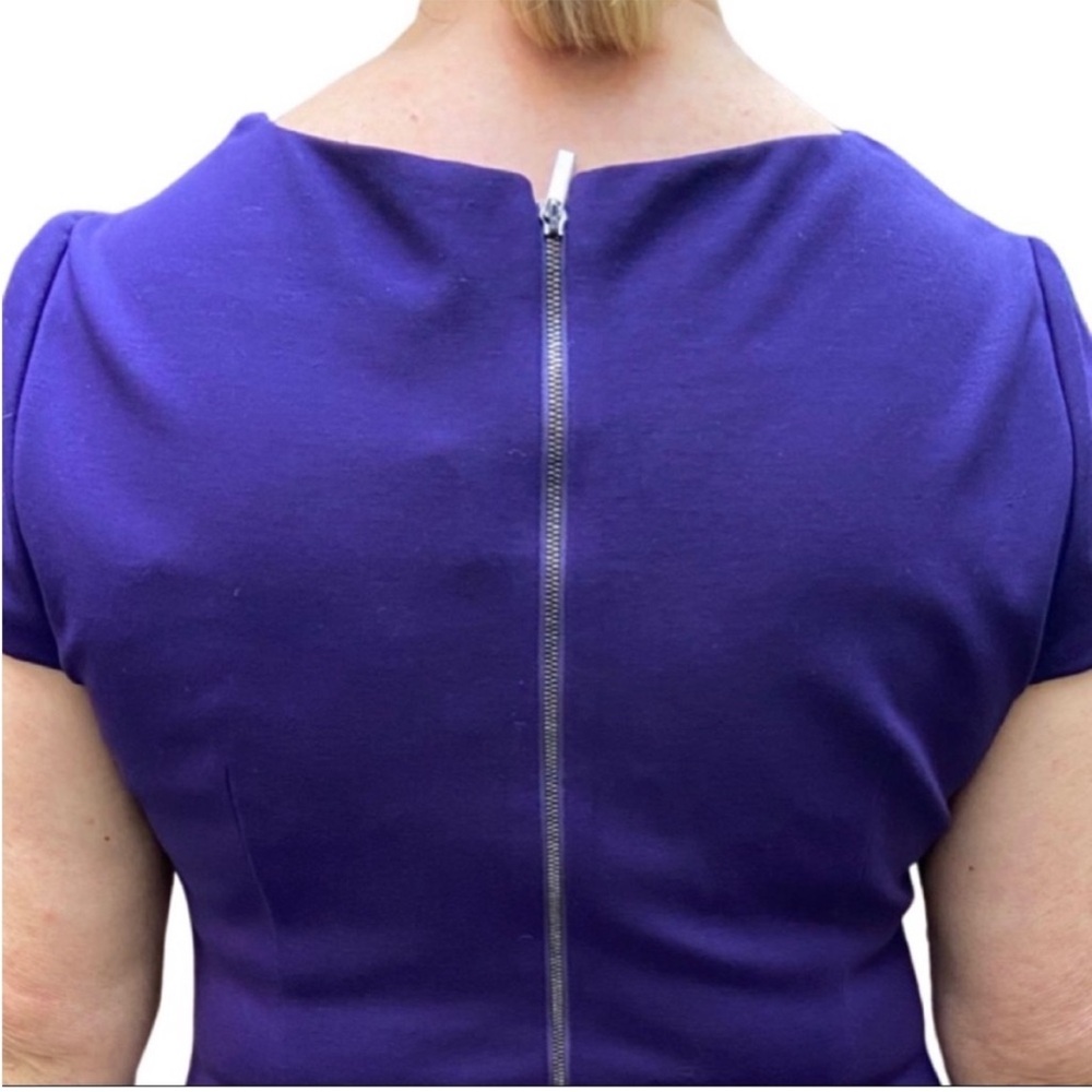 Tahari Purple Dress $324 NWT "Trudy" sz 14 Jewel Tone Boatneck - Picture 9 of 12